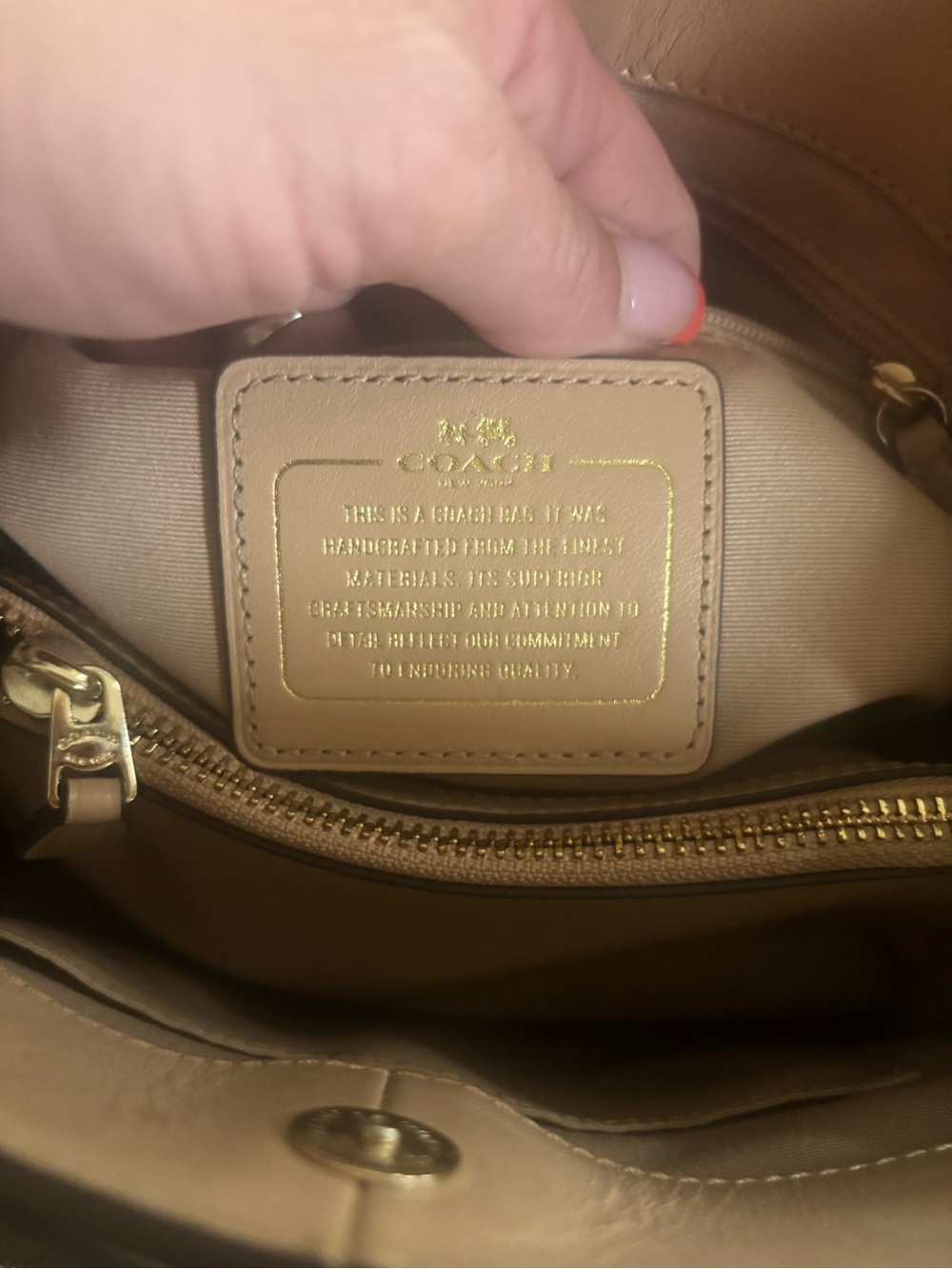 Coach Christie 2017Carryall  Tan Leather/Suede Shoulder with Strap (No Charm ) - Picture 6 of 6